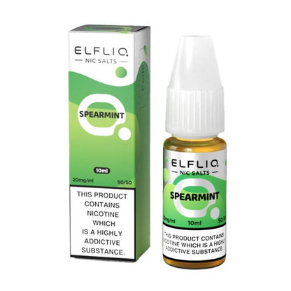 Elf Bar Elfliq 10ml Nic Salt Spearmint flavor pack of 10 with 10mg and 20mg nicotine strength and 50/50 VG/PG ratio
