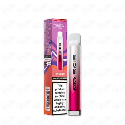 SKE Crystal Bar 600 Pro prefilled vape kit in fizzy cherry flavor with 600 puffs and built-in 400mAh battery