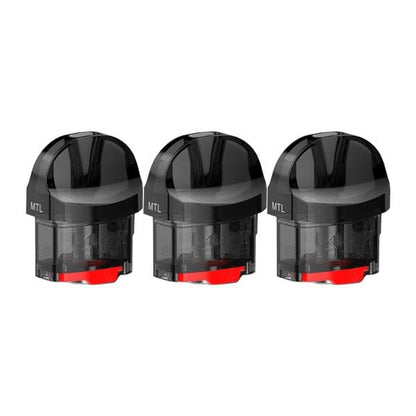 Pack of 3 Smok Nord PRO 2ml replacement pods with side filling port and adjustable DTL & MTL vaping.