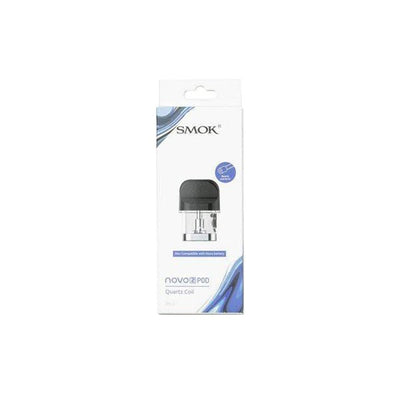 Smok Novo 2 Replacement Pods pack with 3 pods, 2ml e-liquid capacity, featuring MTL, Mesh, and Quartz coils