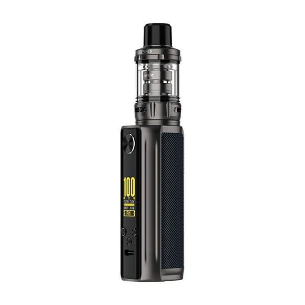 Vaporesso Target 100 Kit compact vape mod with iTank, ergonomic design, 0.96” TFT screen, and Turbo Airflow system.