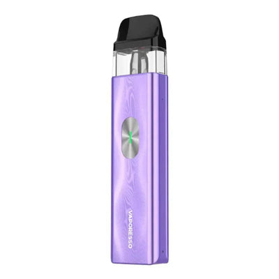 Vaporesso XROS 4 Mini portable purple pod vape kit with adjustable airflow and USB Type-C charging