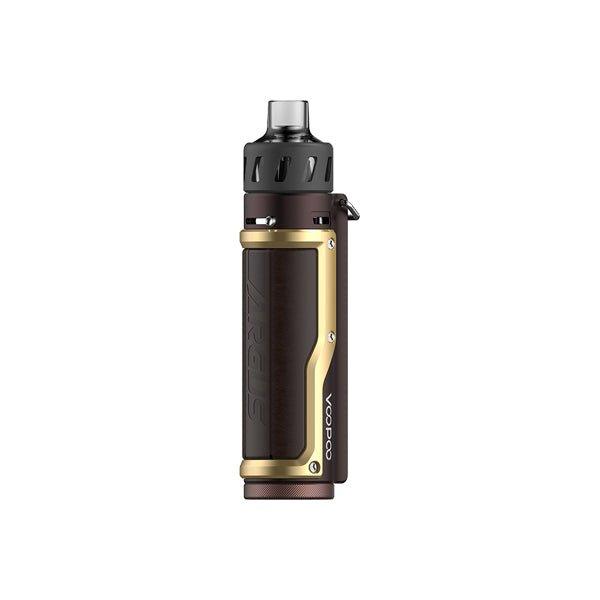 Voopoo Argus Pro pod kit with ergonomic metal and leather design, 80W output, built-in battery, and 0.96-inch color screen