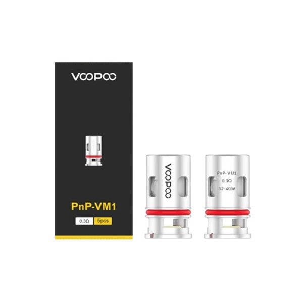 Voopoo Mesh Coil PnP-VM1 0.3ohm 5-pack for Vinci Kit with metal and red accents